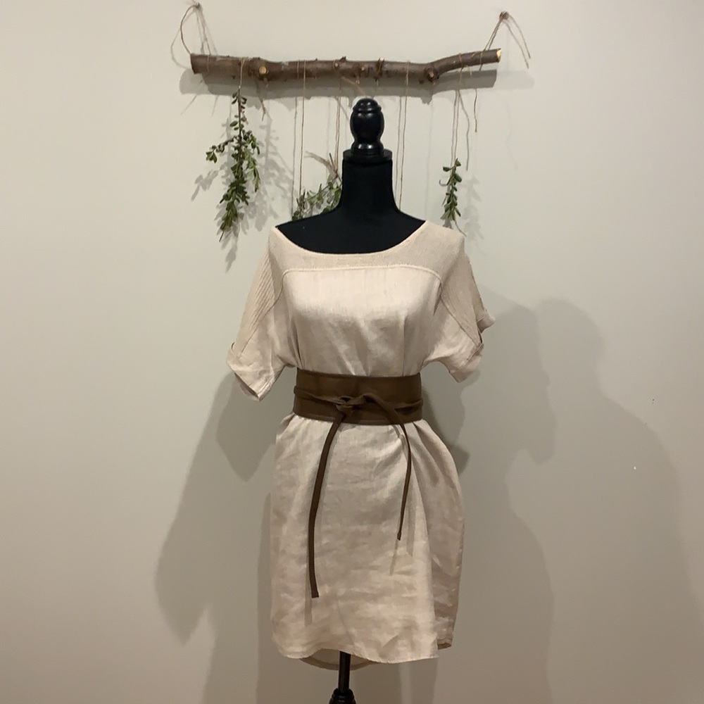 Casual Loungewear, Off the Shoulder Linen Dress, M